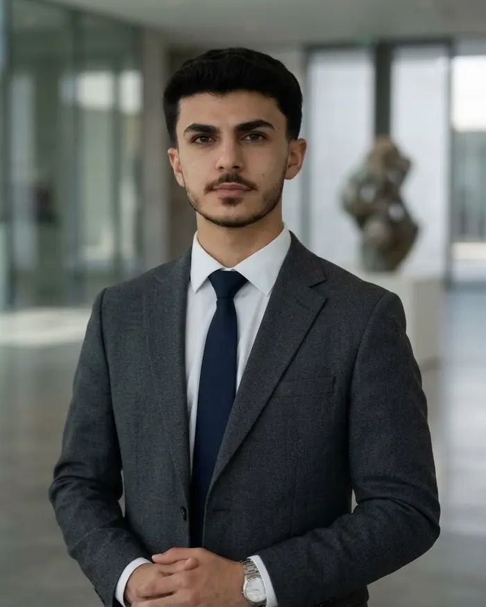 Balen Mazen Abdulrahman in a grey suit